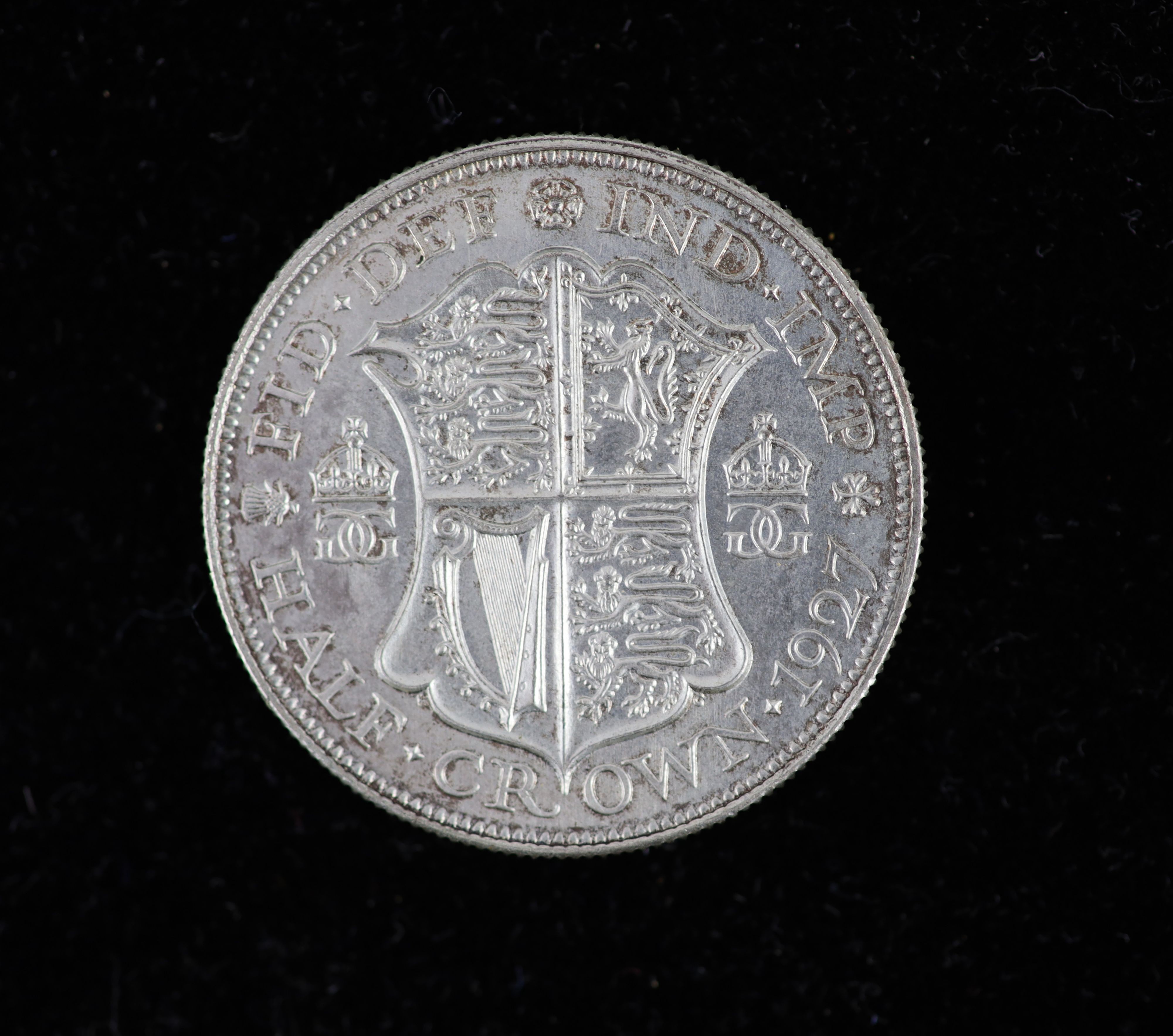 George V proof halfcrown, 1927 (S4037), fourth coinage, aUNC